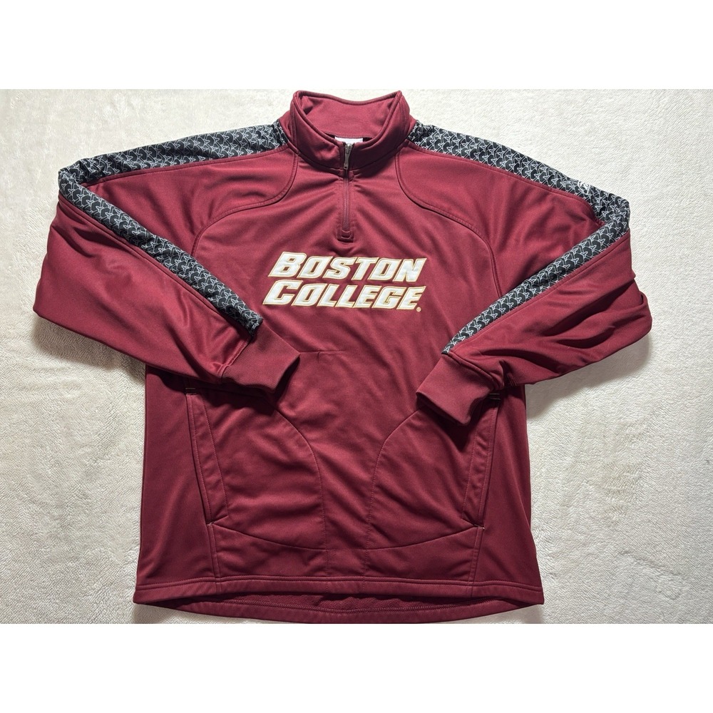 Boston College Reebok Quarter Zip Sweatshirt Athletic Long Sleeve Size Medium